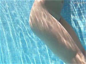 Jessica Lincoln petite inked Russian teen in the pool